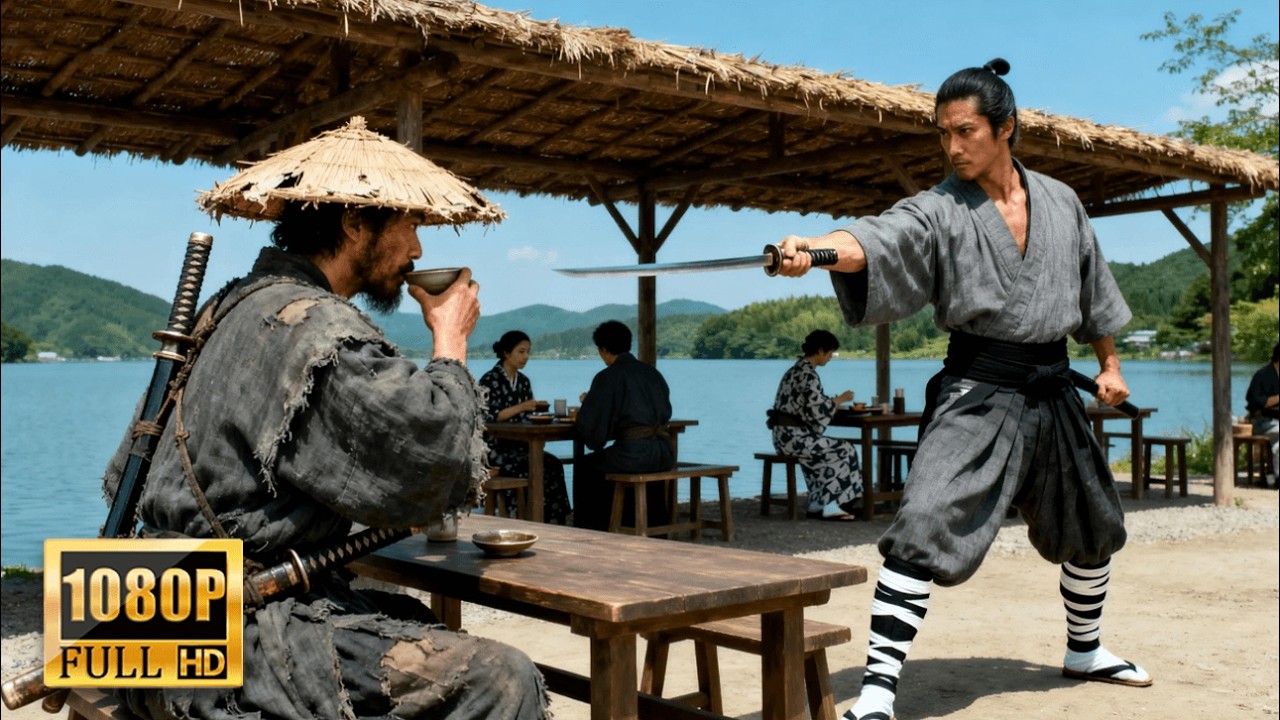 【武俠電影】惡霸欺負喝茶小夥，怎料小夥是功夫大師，一劍秒殺全場。#武俠劇 #動作#武俠劇 #動作