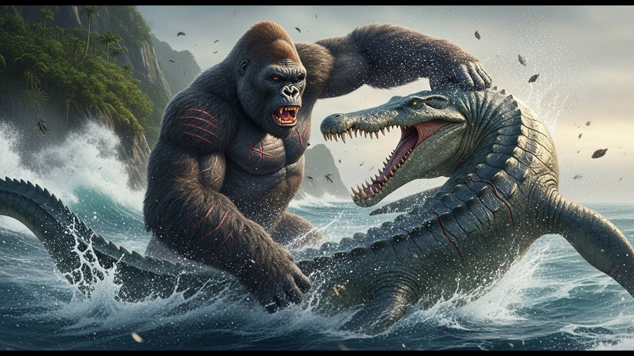 Cinematic EPIC BATTLE: King Kong vs Liopleurodon - Giant Creature Warfare