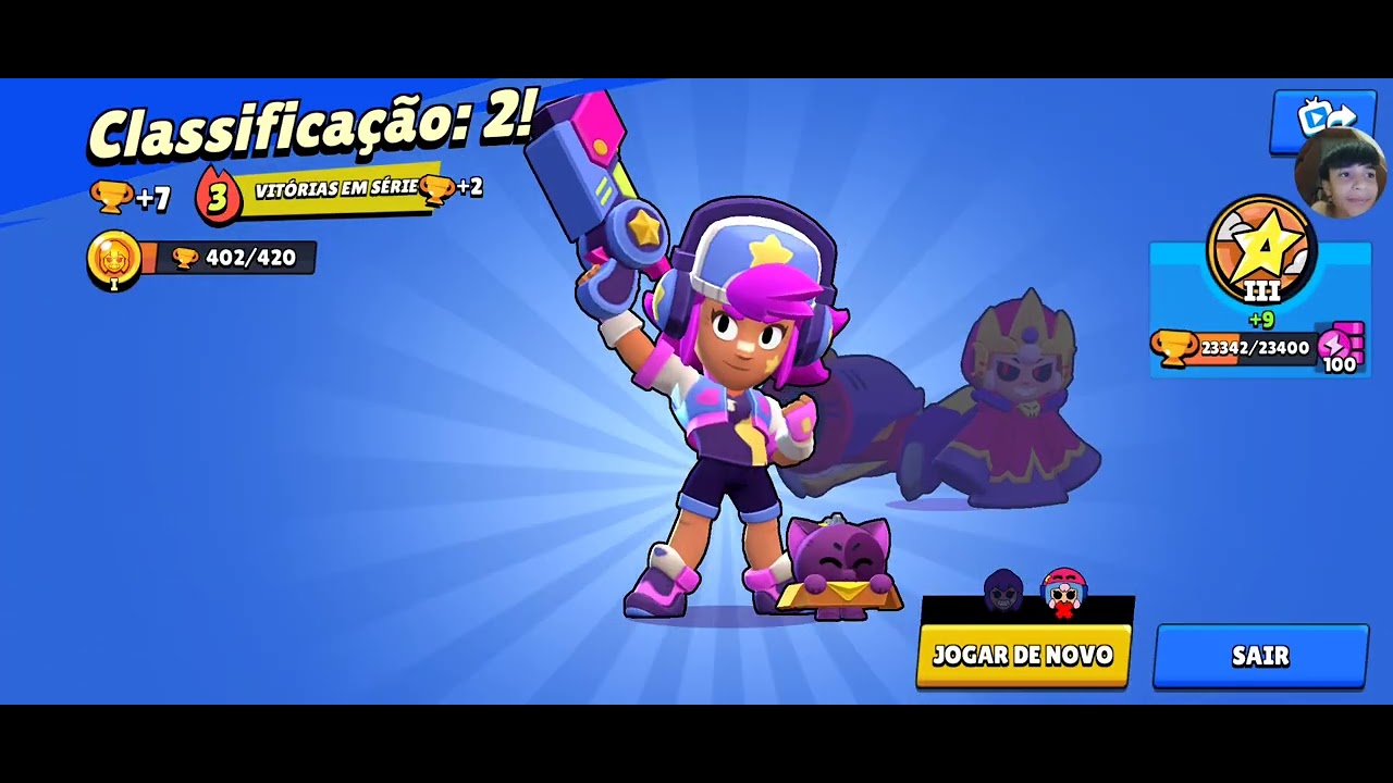 Eu jogando duas partidas de brawl stars eu sou bem ruim
