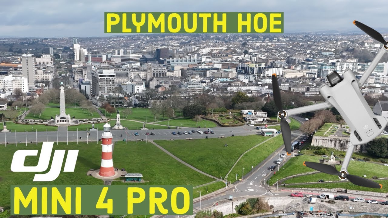 Plymouth Hoe & Lighthouse by Drone. dji mini 4 pro