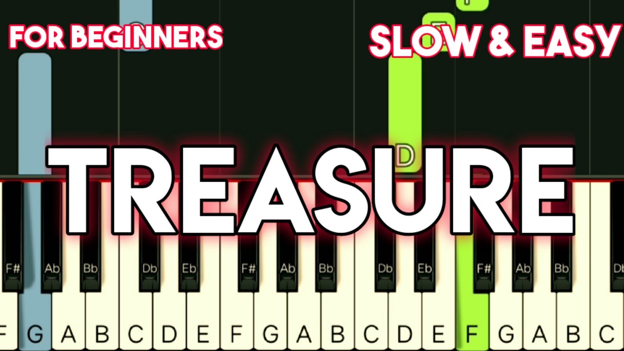 BRUNO MARS - TREASURE | SLOW & EASY PIANO TUTORIAL