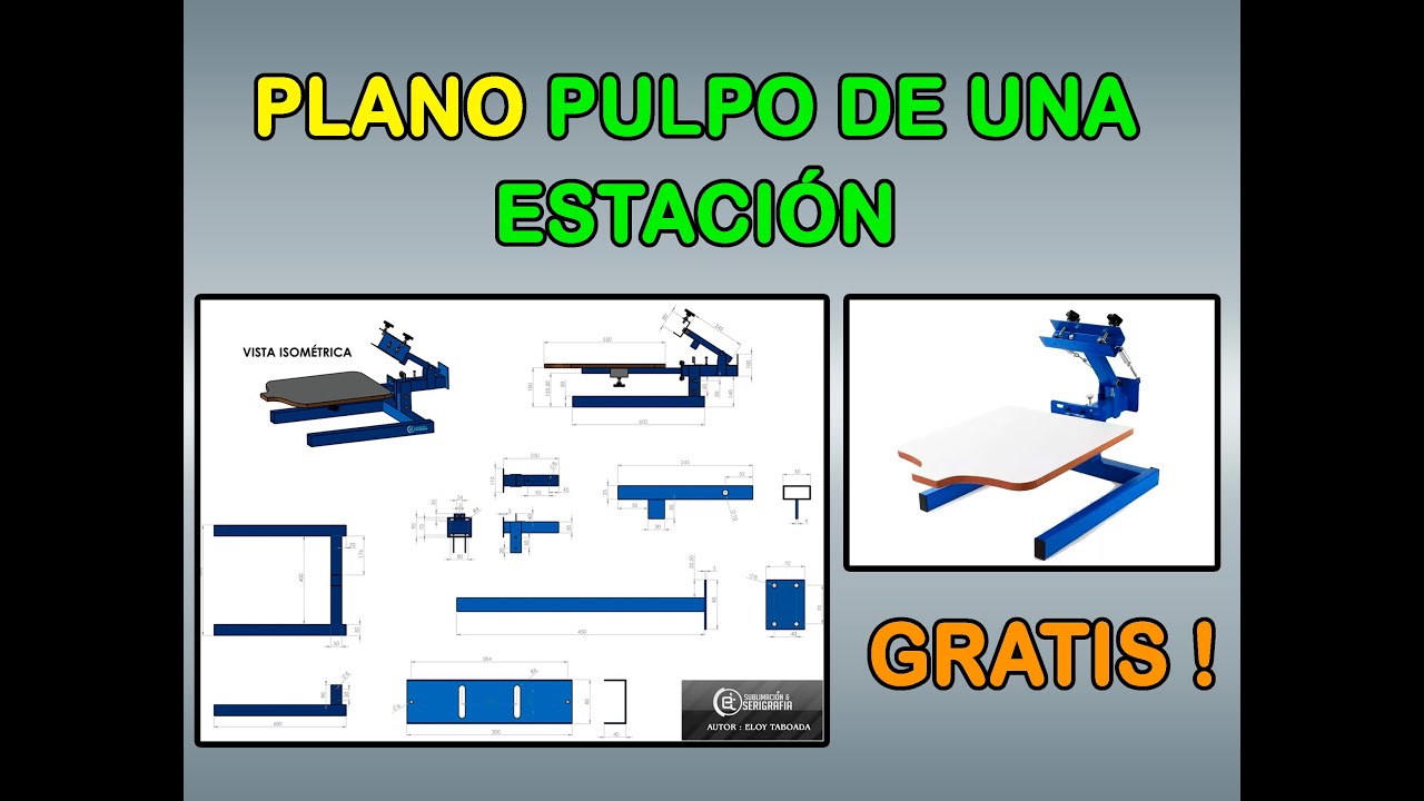 Calesita para Serigrafía de una Estación, 1 station screen printing (Plano, flat )