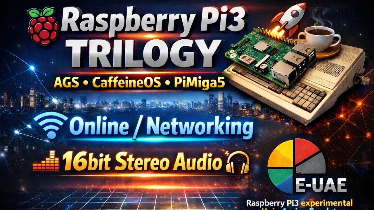 E-UAE Raspberry Pi3 поддерживает все три функции: CaffeineOS • AGS • PiMiga5 #commodoreamiga #emu...