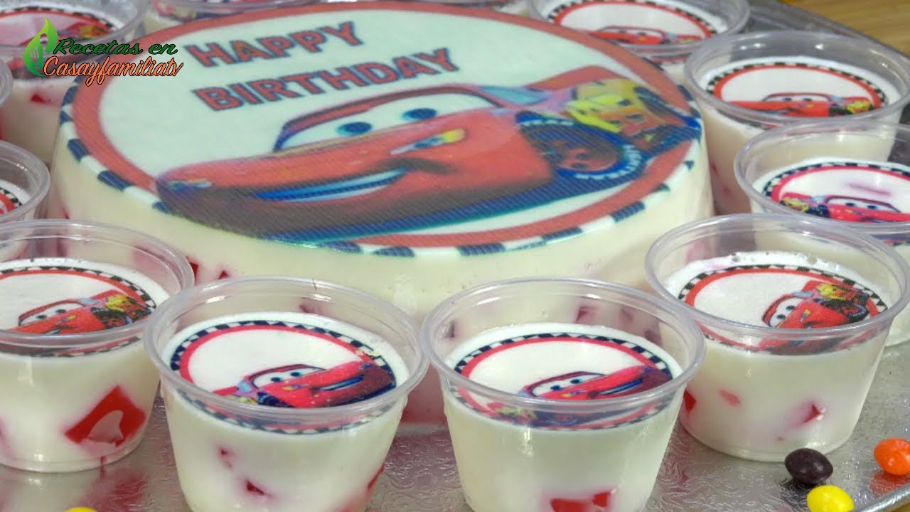 GELATINA DE LECHE con Diseño de CARS EL RAYO MCQUEEN | POSTRE FÁCIL y Divertido para Niños