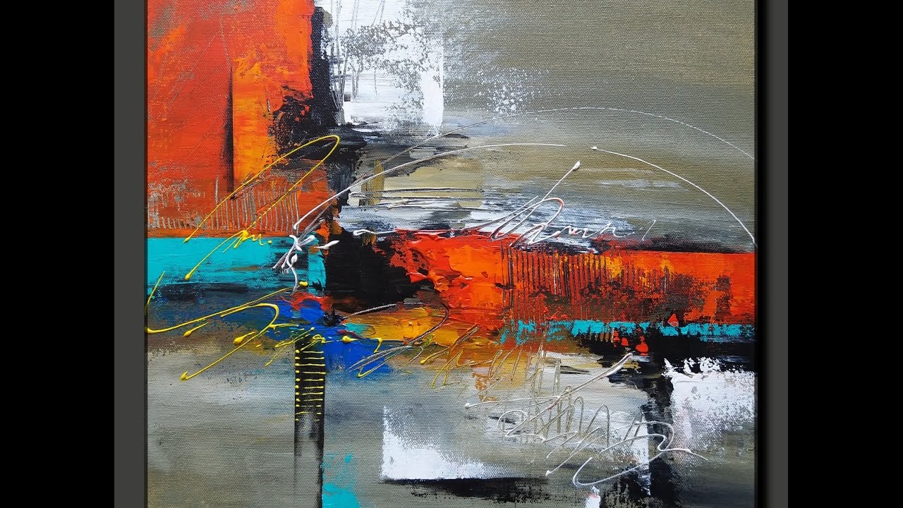 Abstract Painting / EASY Acrylic abstract painting / Demo