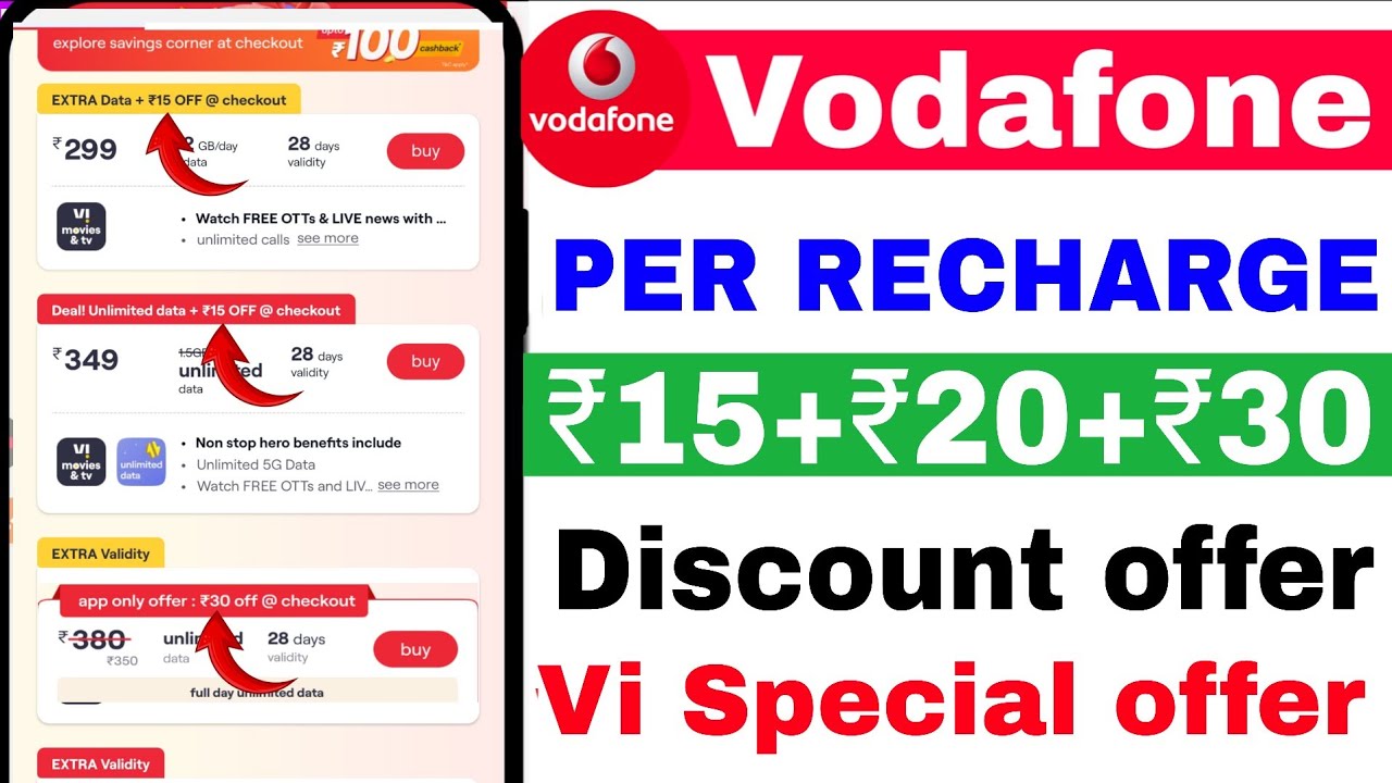 😍Vi Per Recharge ₹15+₹20 Discount | Vi New offer 2026 |Vi Recharge Discount offer | Vi Special offer