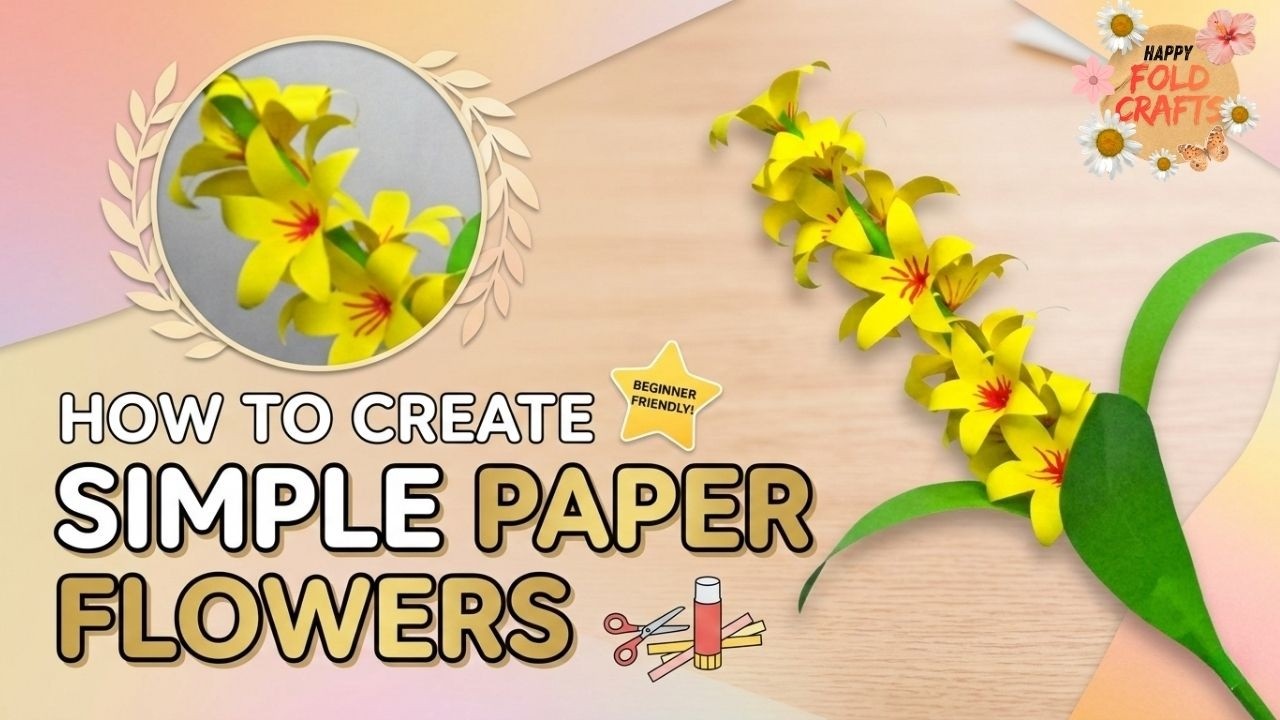 Simple Paper Flower for Beginners – Anyone Can Make This #easypapercraft #paperart #homecraftidea