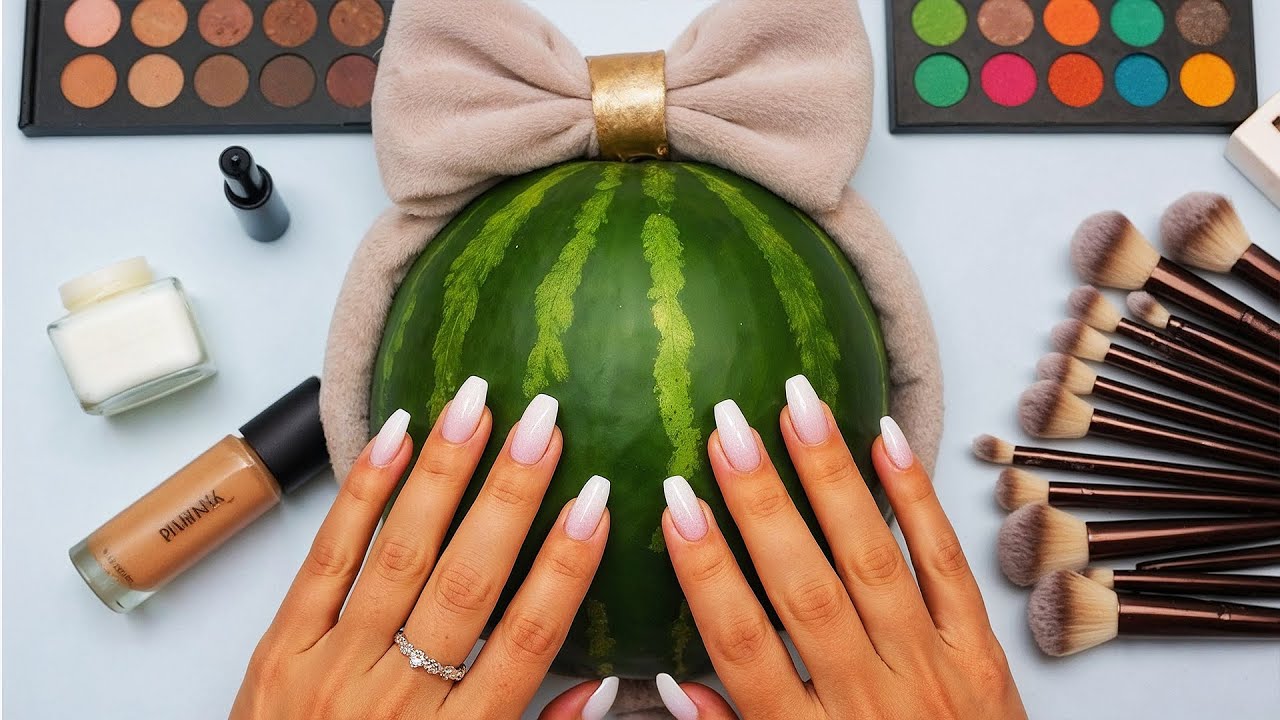 ASMR Makeup on Watermelon🍉 (No talking)