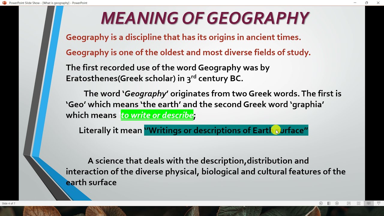 What is Geography? in Simple words. definition of Geography
