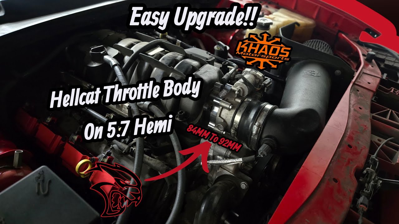 Hellcat Throttle Body Install On 5.7 Hemi - Khaos Motorsports Adapter Plate