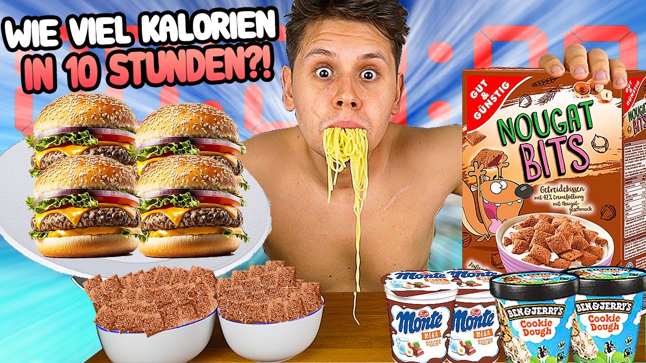 Wie VIELE KALORIEN SCHAFFE ICH IN 10H?😰🍫(G&Ouml;NNER-EDITION🤤)
