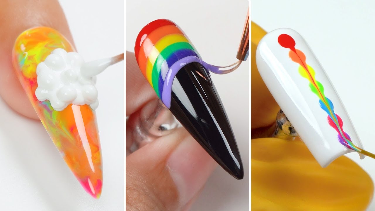 Rainbow Gel Polish Fix, Acrylic Restoration & Satisfying Designs💅 Viral Nail Art Repair 2025