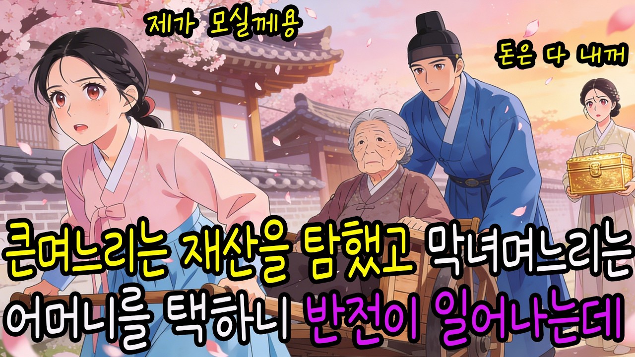 큰며느리는 재산을 탐했고 막녀며느리는 어머니를 택하니 반전이 일어나는데