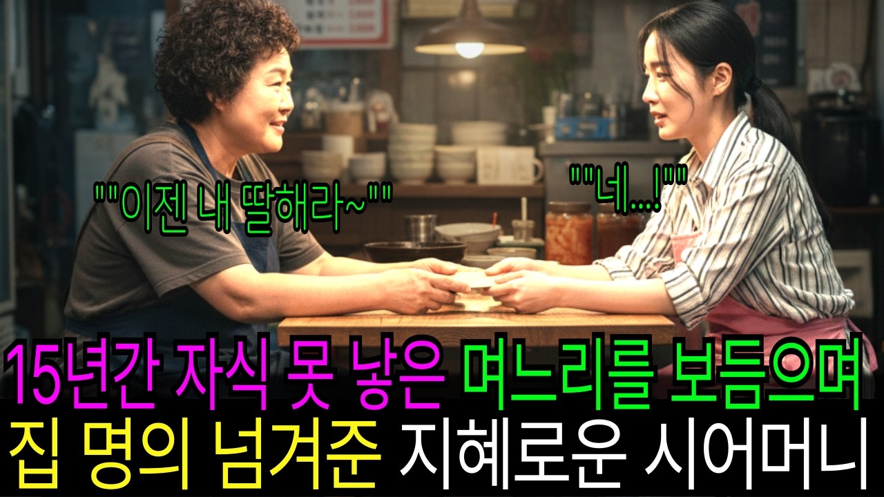 15년간 자식 못 낳은 며느리를 보듬으며 집 명의 넘겨준 지혜로운 시어머니