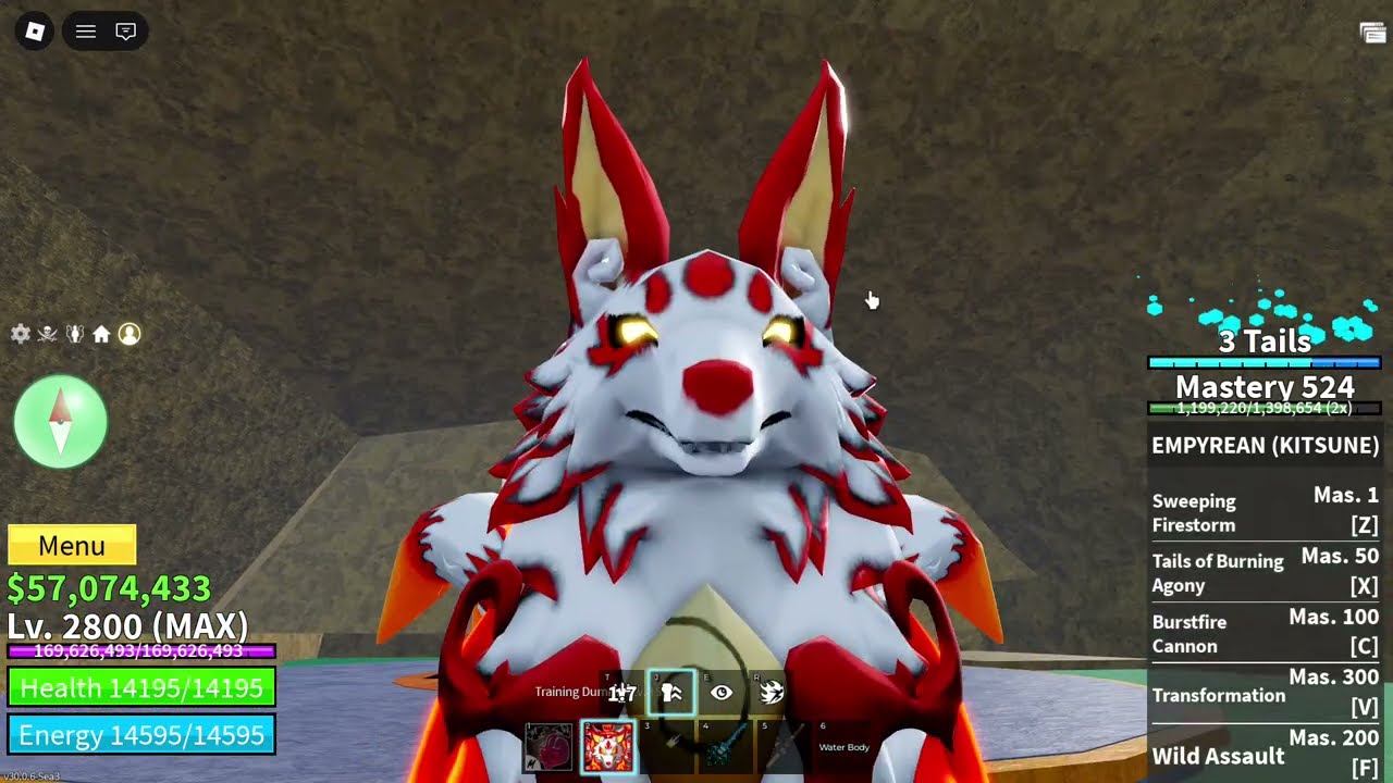 Crimson Empyrean Kitsune Fruit Showcase-Blox Fruits