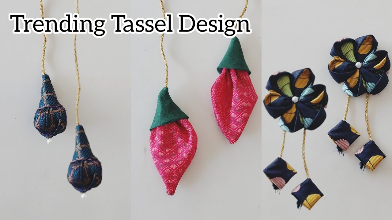 🟣Trending Tassel design making at home✂️ latkan design for blouce making 🧵 Latkan design 😍