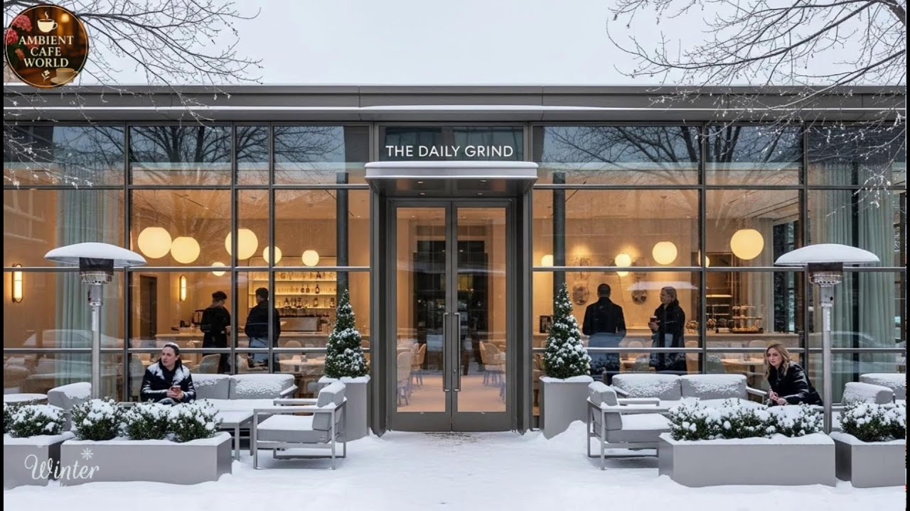 🔴 Calm Winter Night & Relaxing Jazz Background Music ,Cozy Coffee Shop Ambience with Soft Jazz Music