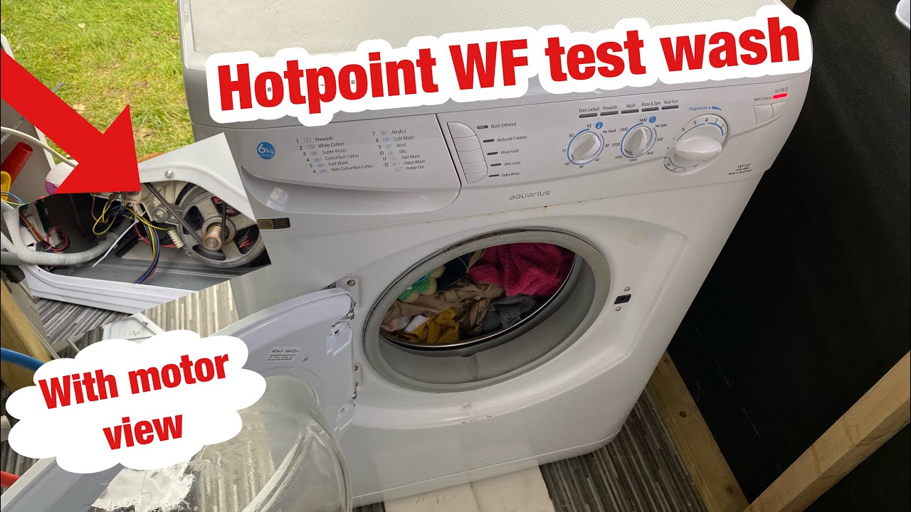 Hotpoint aquarius WF541 washing machine || Test wash: New bearings and spider: Colourfast cotton 60°