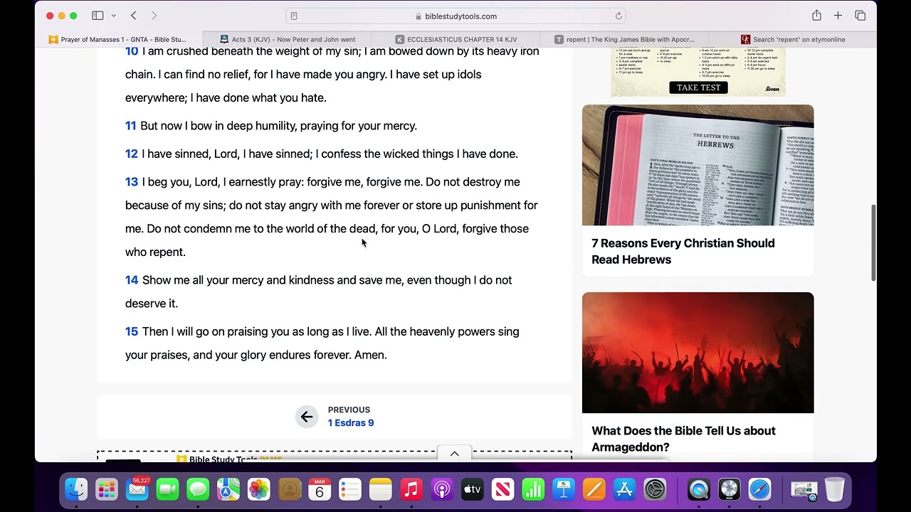 Prayer of Manasseh: Repentance