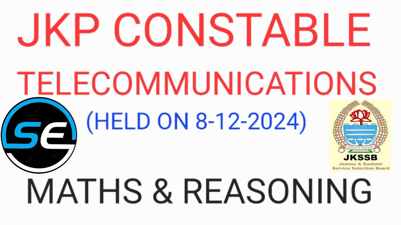 JKSSB | JKP CONSTABLE TELECOMMUNICATIONS | HELD ON 8-12-2024 PREVIOUS YEARS PAPERS 