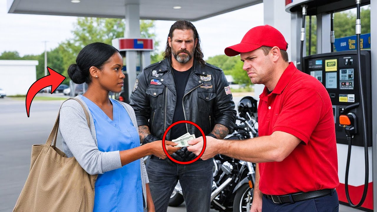 Black Woman Pays for a Hells Angel’s Gas, The Next Day, Dozens of Bikers Show Up at Her Door