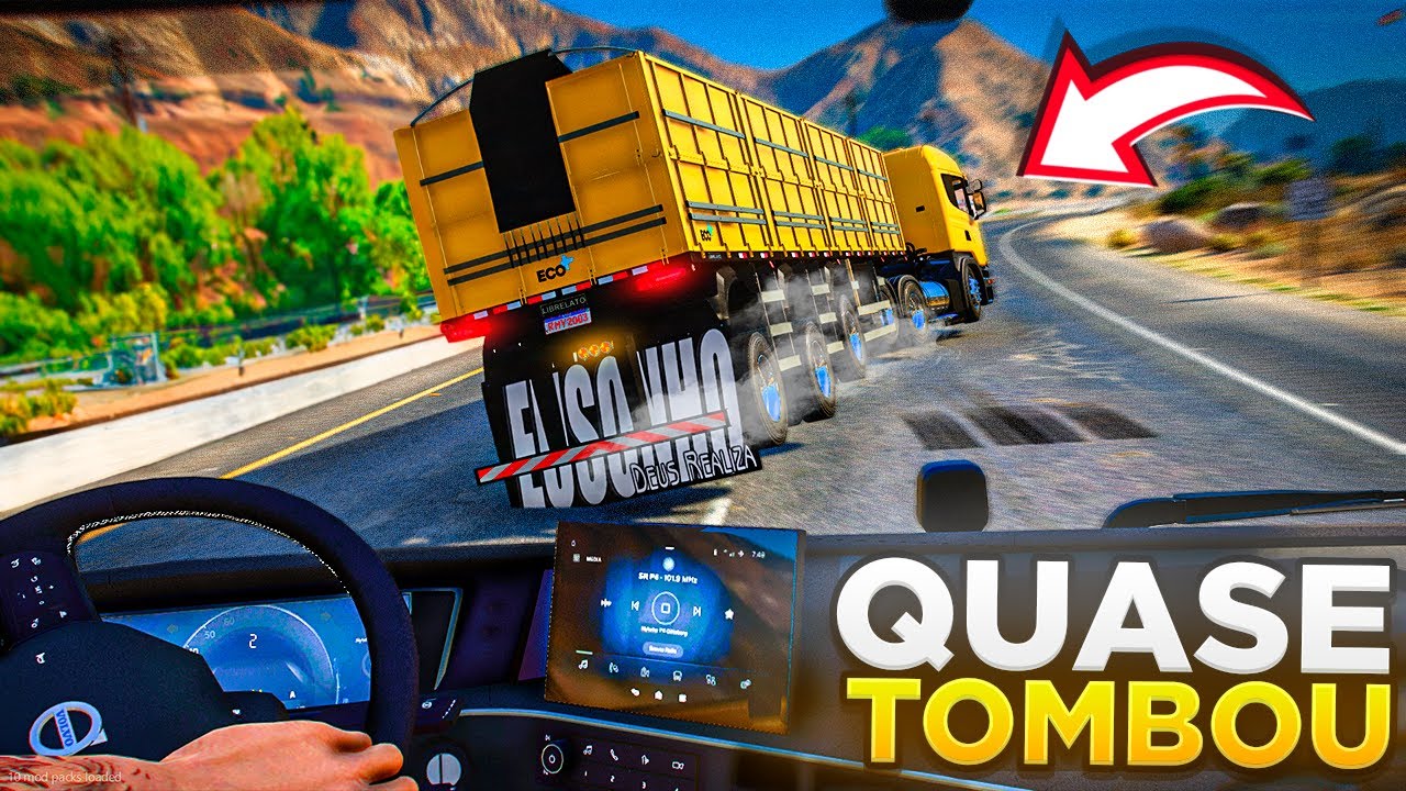 GTA V VIDA DE CAMINHONEIRO | CAMINHÃO QUASE TOMBA NA MINHA FRENTE DANDO QUEBRA DE ASA 😨 #213