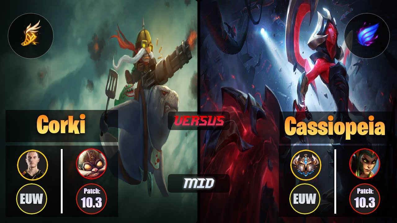 Perkz CORKI (Mid) [Fleet Footwork] VS CASSIOPEIA - Challenger EUW Patch 10.3