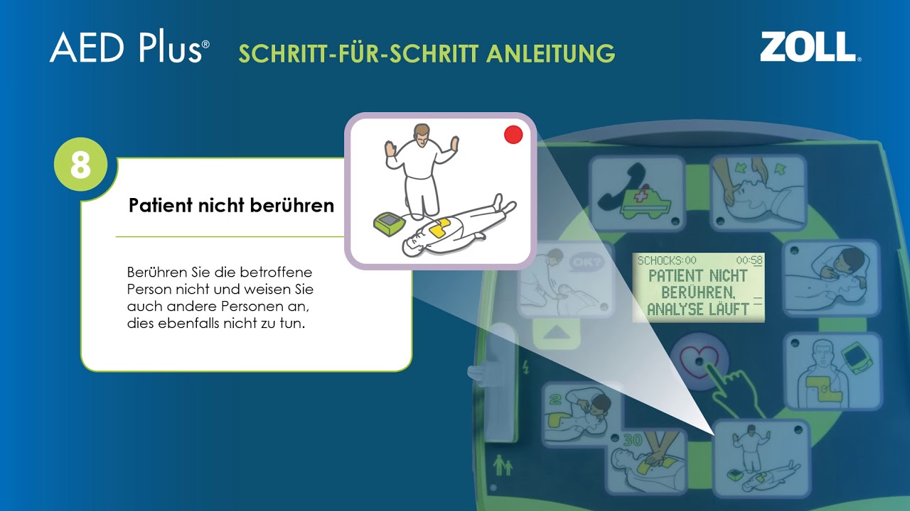 ZOLL AED Plus&reg; Einf&uuml;hrungsvideo Schritt f&uuml;r Schritt