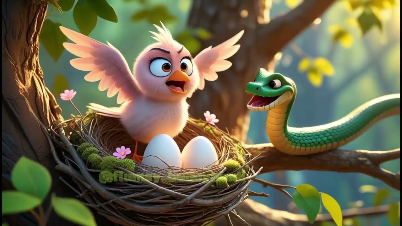 बुद्धि और साहस की कहानी चतुर चिड़िया और शैतान साँप #moralstories #hindistories #animation