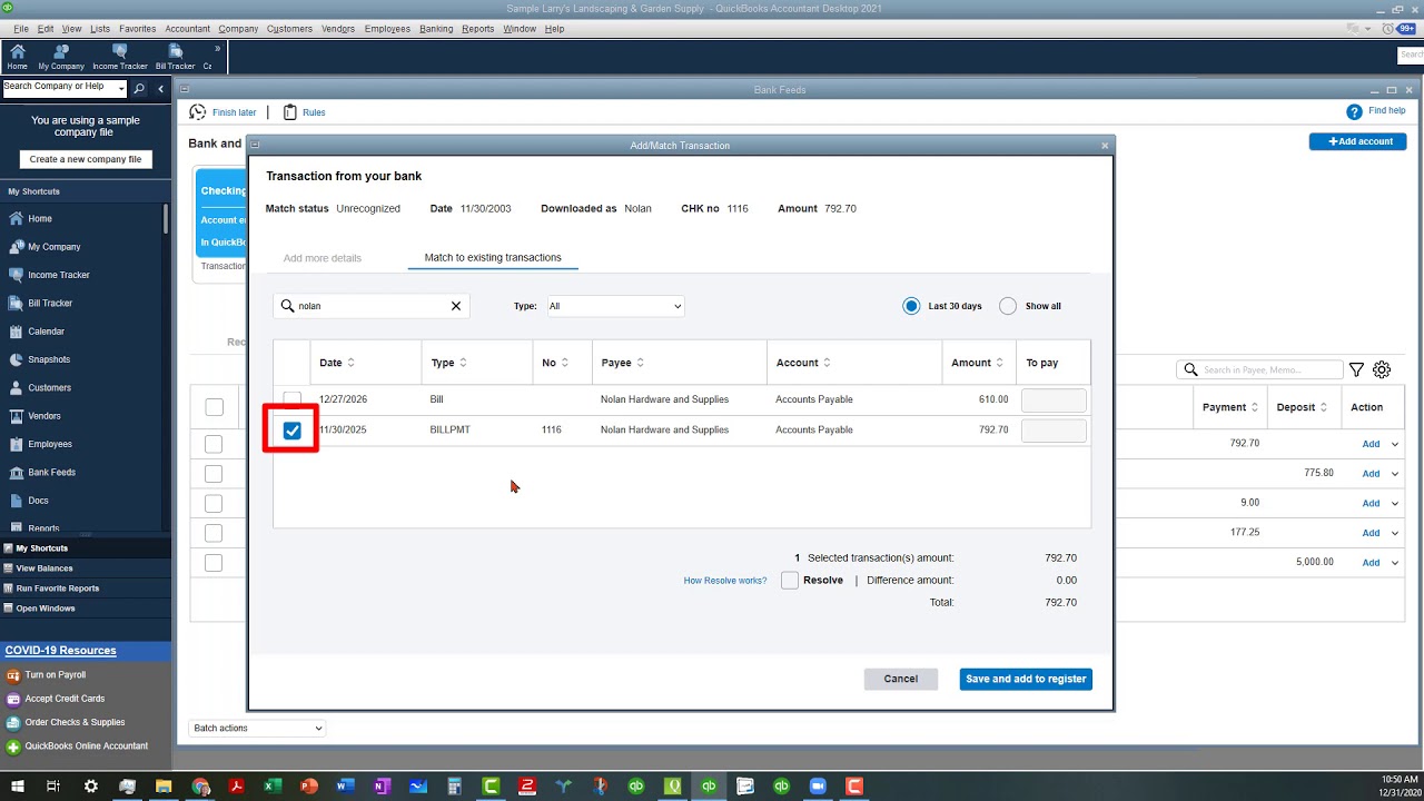 QuickBooks Desktop - Advanced Bank Feeds Overview