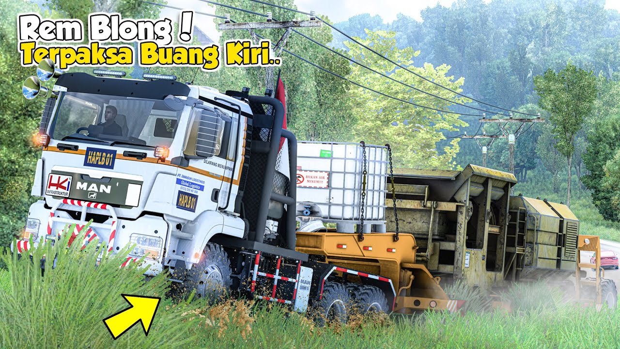 REM BLONG !! TRAILER DOLLY MUATAN BERAT GASRUK.. KONVOI MAN TGS SUMATERA ETS2