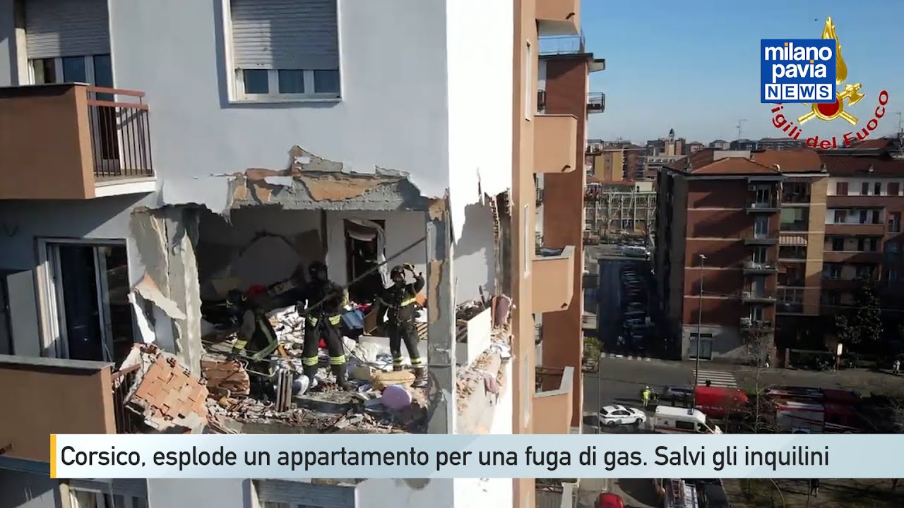 Corsico, appartamento esplode per una fuga di gas. Illesi i due inquilini