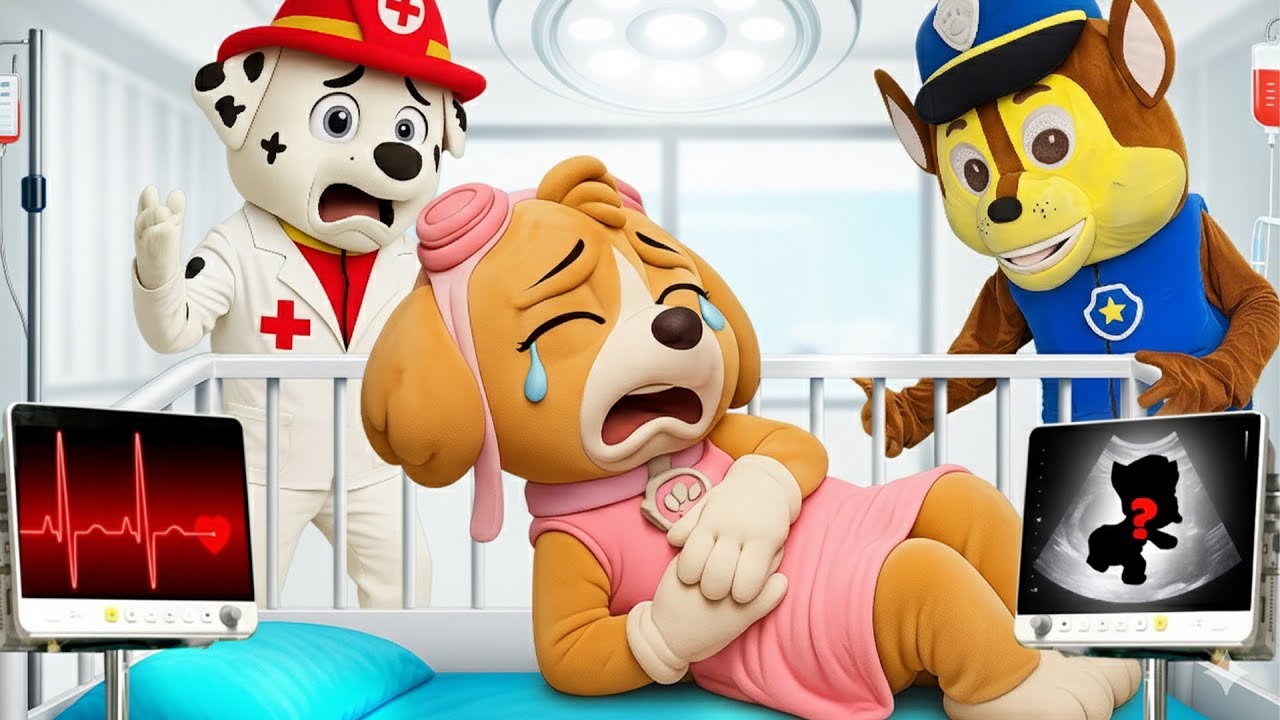 Chase interrumpe la pelea con Humdinger para correr junto a Skye, que está a punto de dar a luz