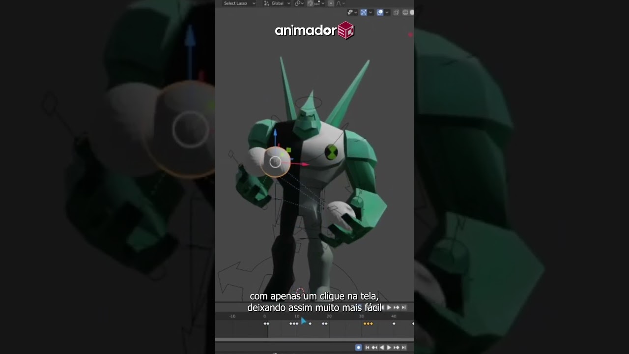Intera&ccedil;&atilde;o com objetos e personagens com poucos cliques! 💥 #blender3d #motiongraphics #animationtips