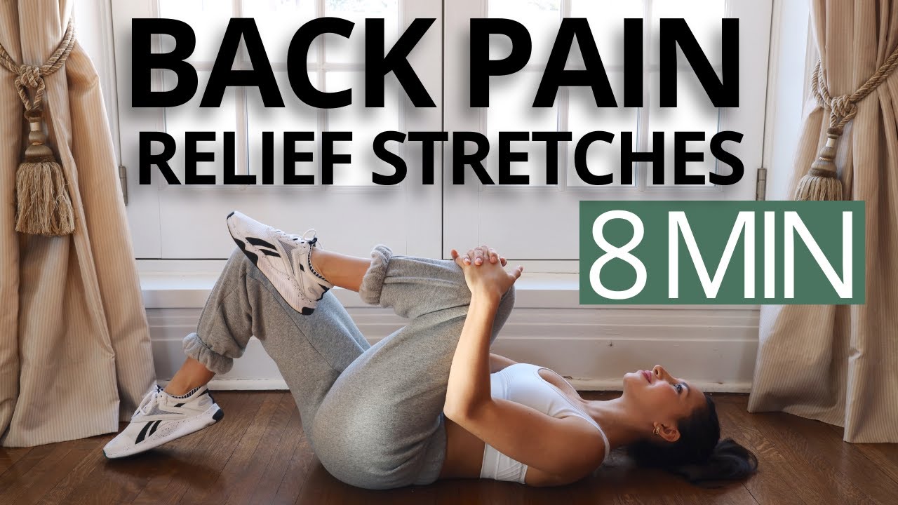 8 MIN BACK PAIN RELIEF EXERCISES | Stretching Routine for Back Pain / No Equipment | Daniela Suarez