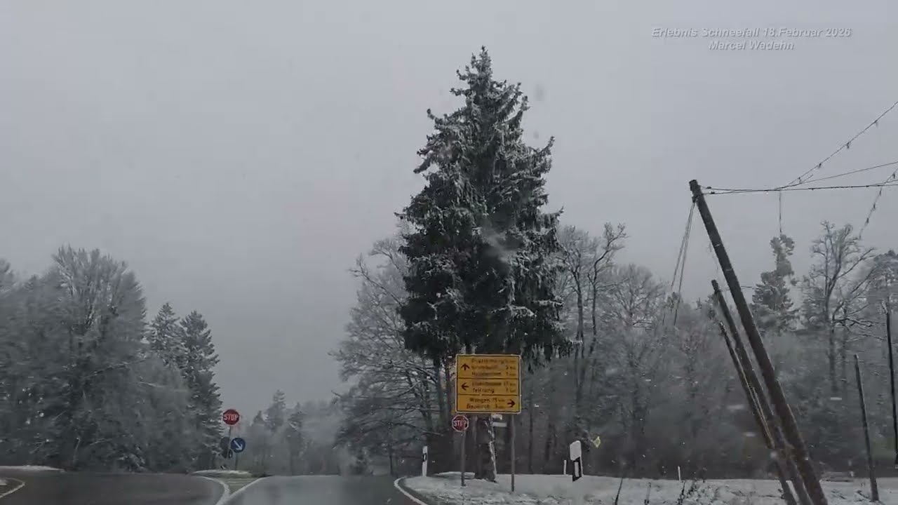 Starker Schneefall zwischen Tettnang und Wangen 18.Februar 2026