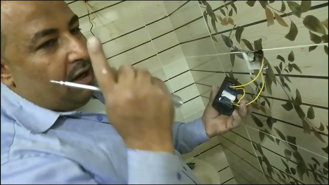 تركيب مراية حمام ليد/ وتعلم توصيل مفتاح وبريزة الحمام