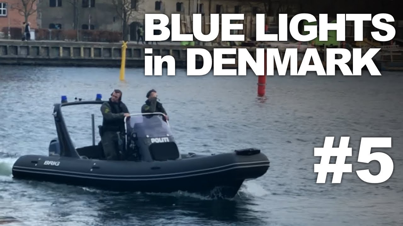 Blue Lights in Denmark #5 - POLICE BOAT RESPONDING - police, rescue and fire services compilation