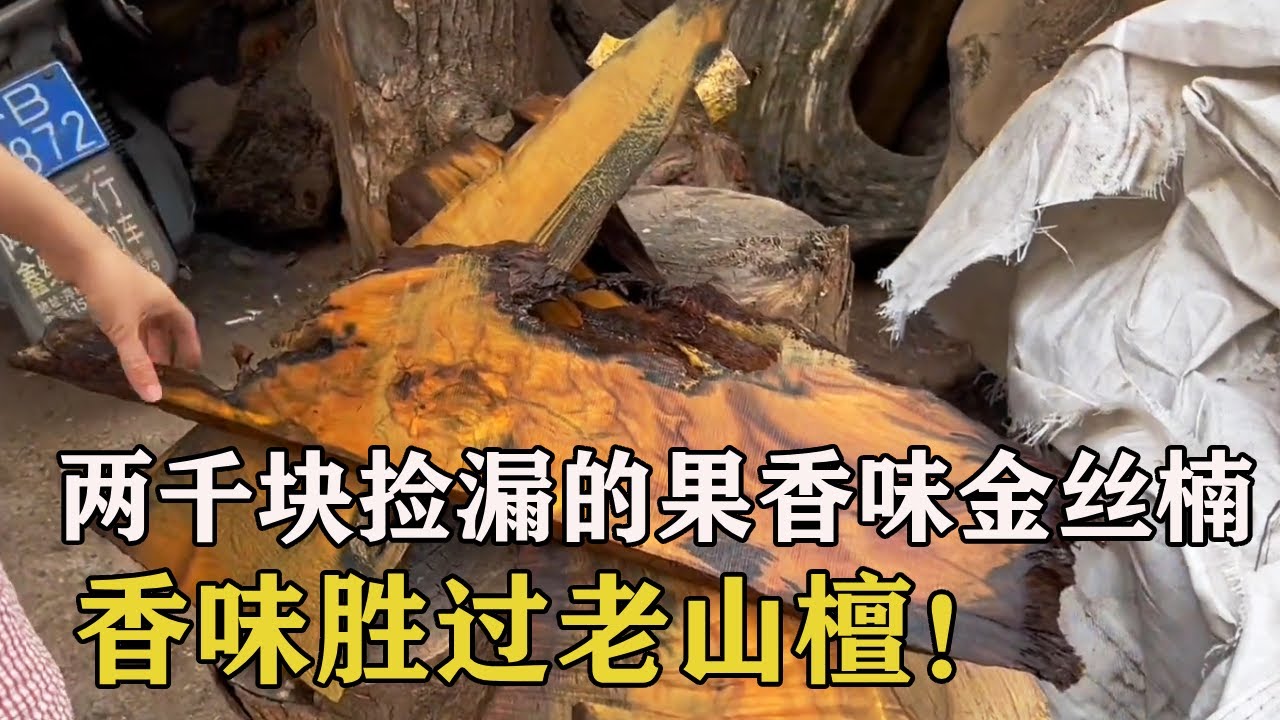 老天爷赏饭吃，两千块捡漏来的果香味金丝楠，香味胜过老山檀！#土家瑶妹 #手串 #文玩  #金丝楠乌木