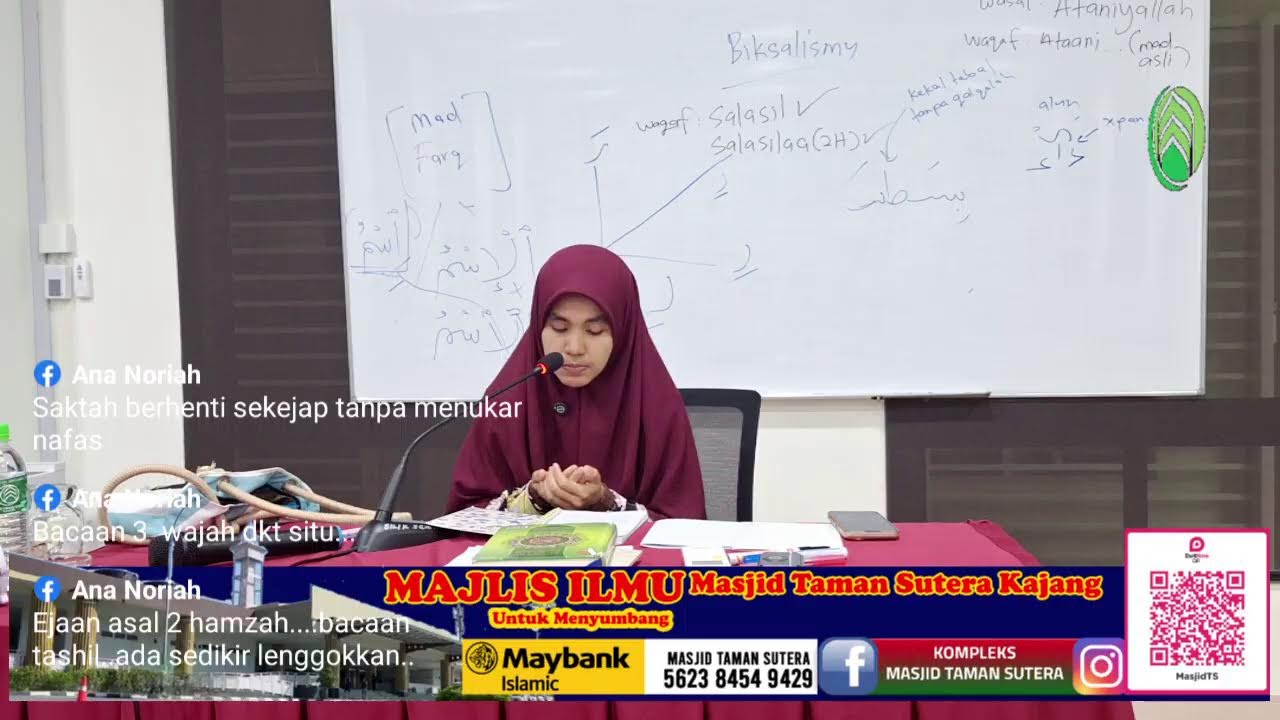 KULIAH DHUHA MUSLIMAT - Ustaz Che Nurdalila (Kelas Tahsin Al-Quran)