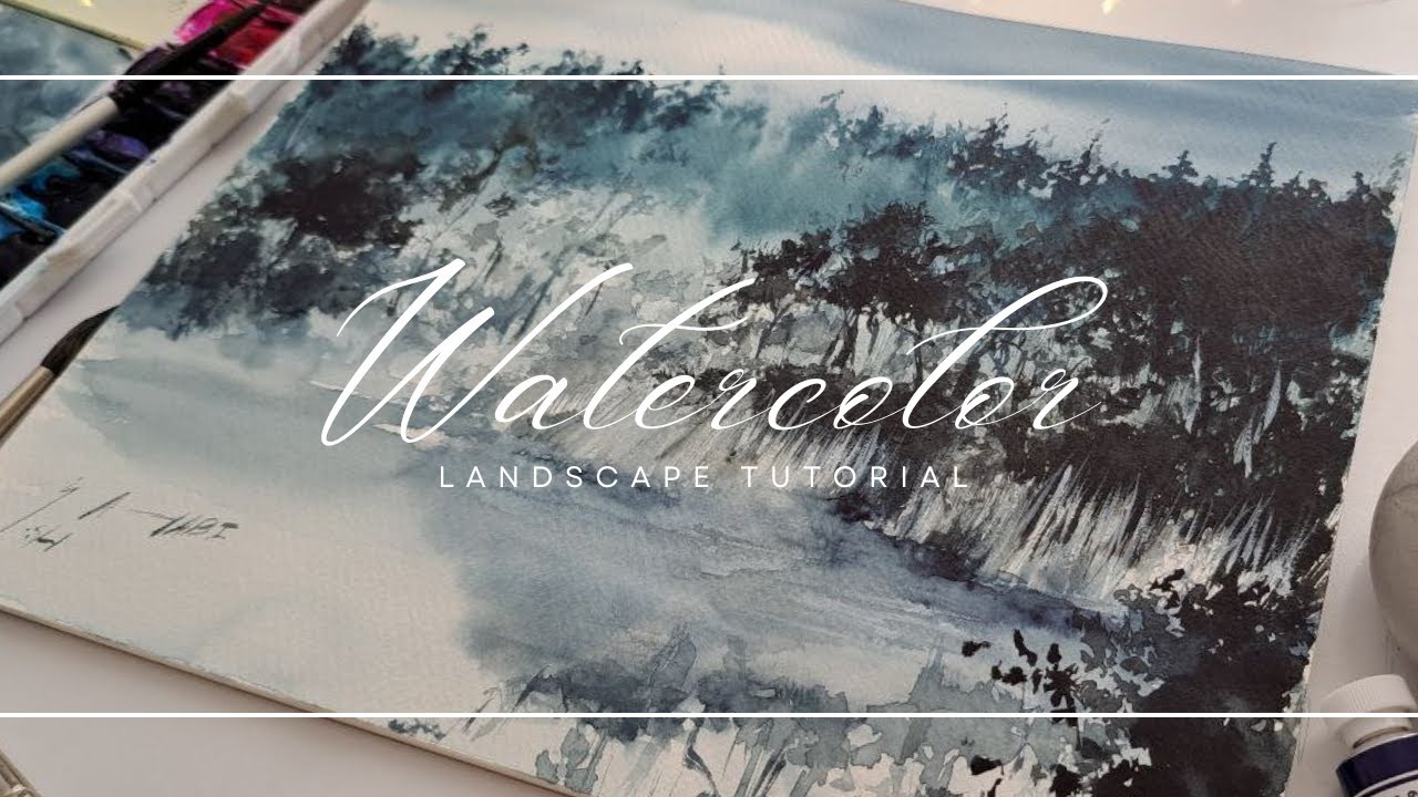 Watercolor Painting Tutorial : How To Paint Scenic Forest View