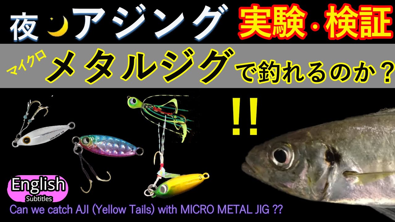 ナイト【アジング】マイクロメタルジグで成立するのか？検証　釣り方　アクション　ヒットパターン　ナノアジメタル　ジャックアイヒラリン　魚子メタル