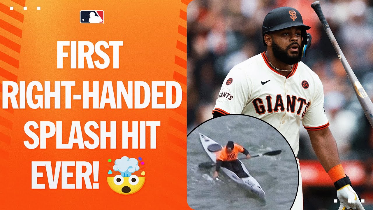 Into McCovey Cove by a righty! Heliot Ramos' home run is the FIRST EVER right-handed splash hit!