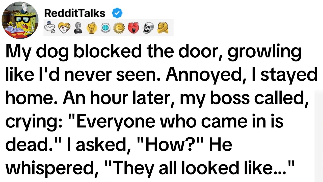 My dog blocked the door, growling like I'd never seen. Annoyed, I stayed home. An hour later...