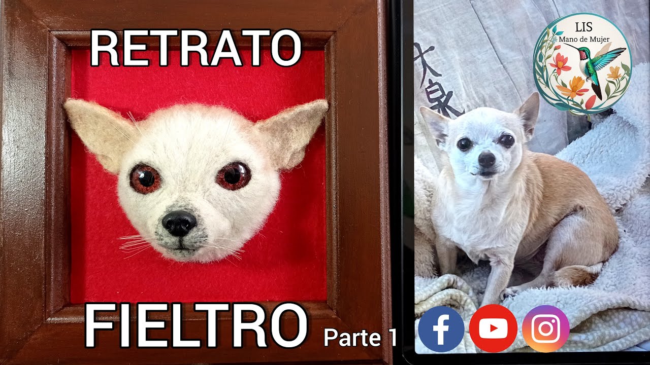 Como hacer un RETRATO de un PERRO en #fieltro 🐶