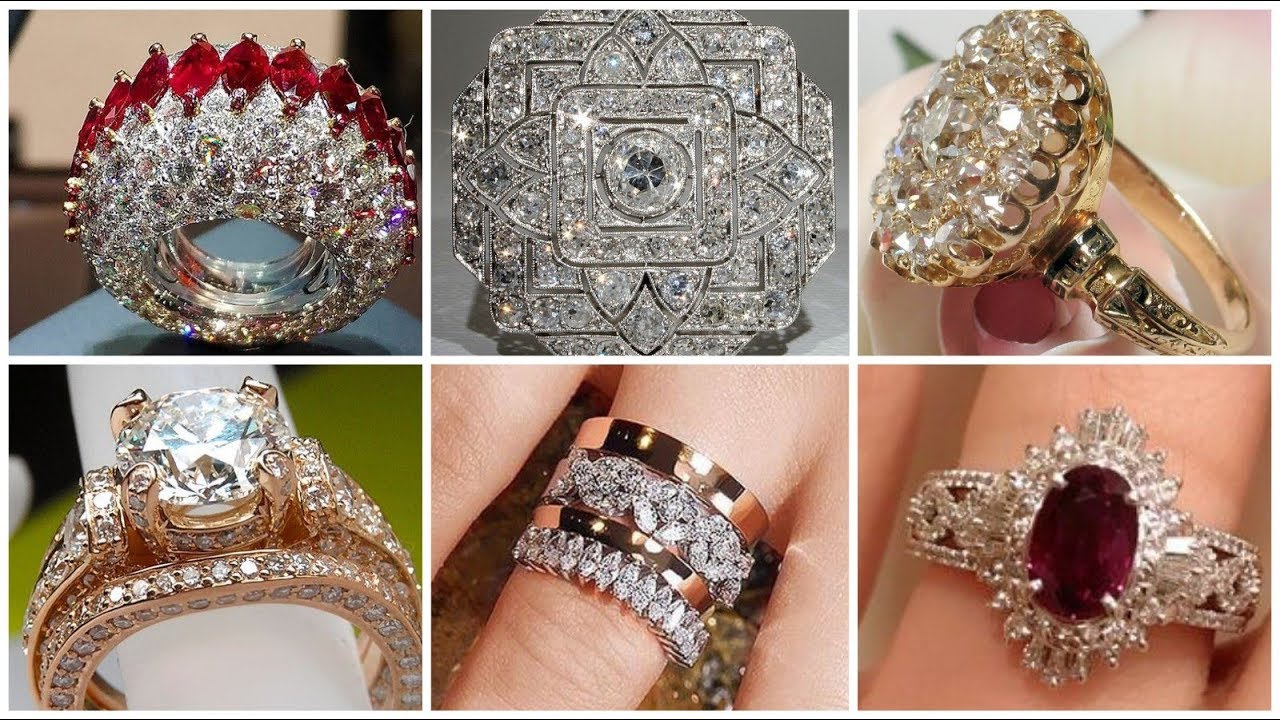 80+ Elegant Gold Stones Rings designs/22k rings/