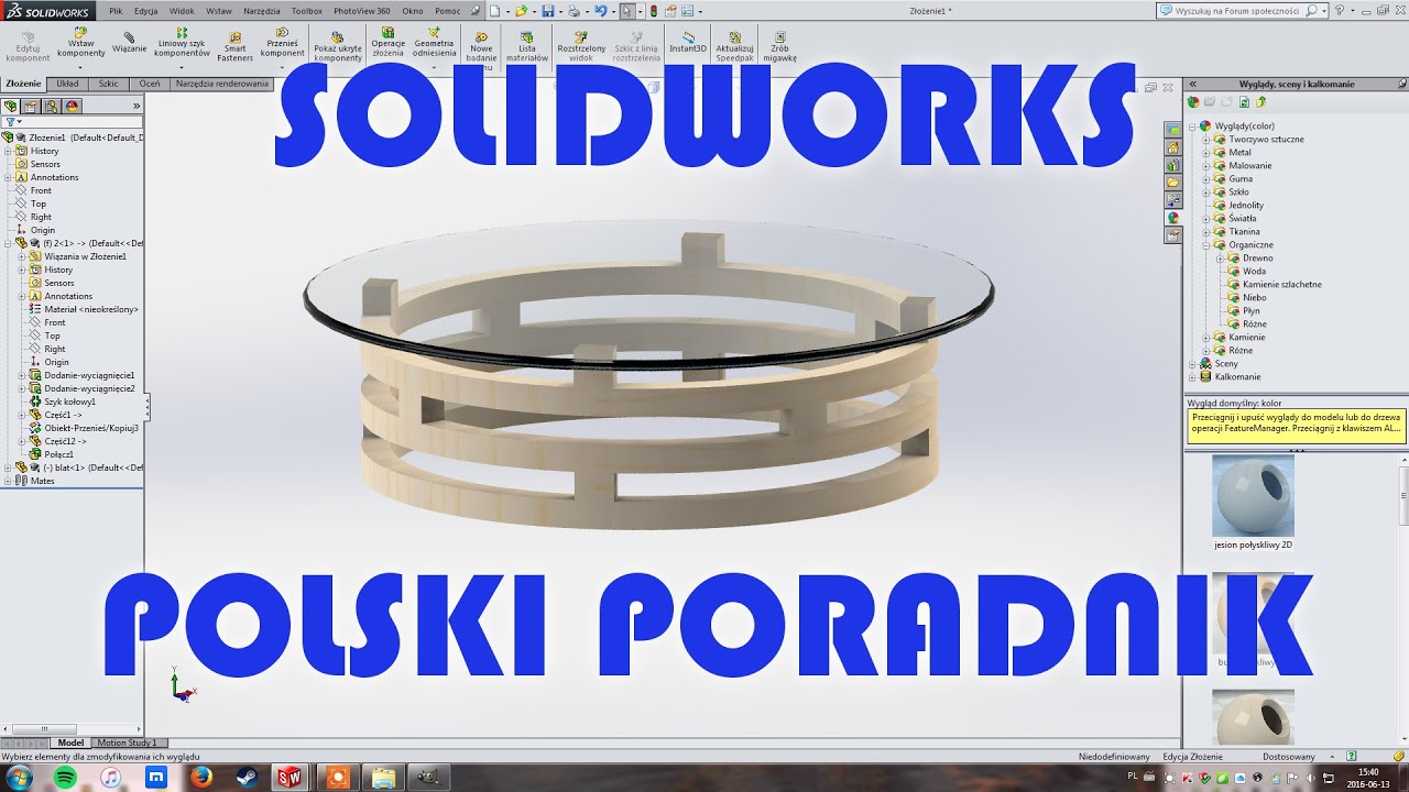 SolidWorks Tutorial - Podstawy SolidWorks'a - poradnik część 11 - podstawy [PL]