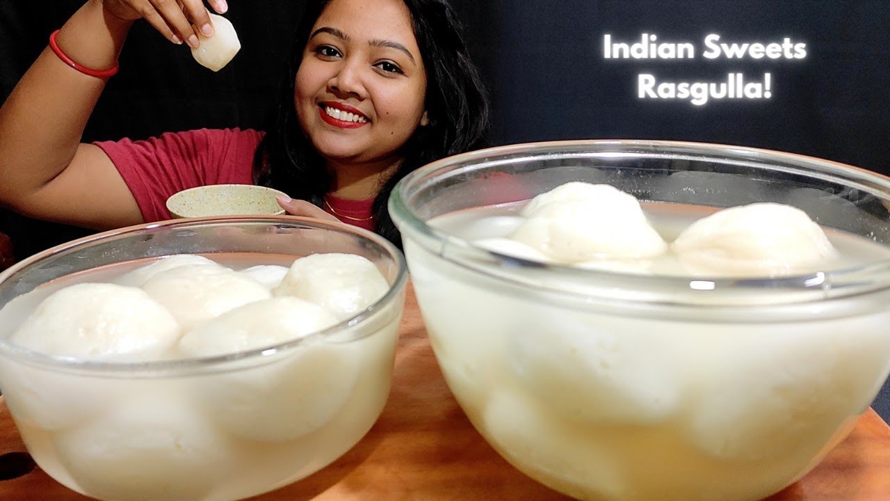 Eating Indian Sweets Rasgulla | White Desserts Eating Challenge | Mukbang Sweets ASMR