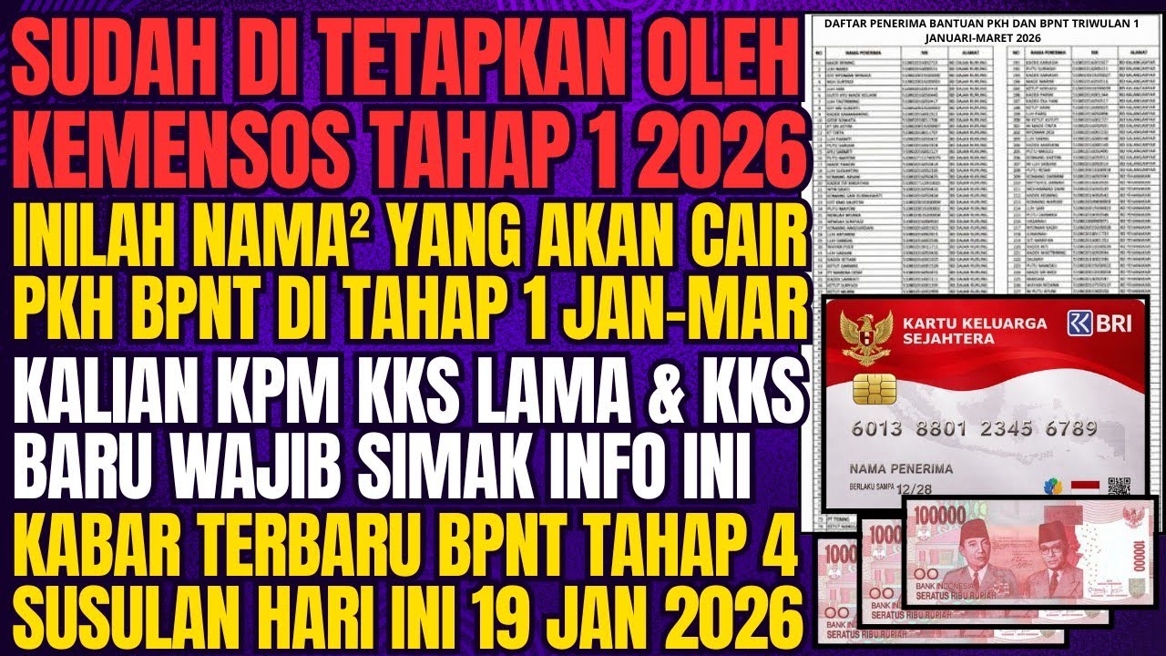 KABAR TERBARU BPNT THP 4 DAN 2 KATEGORI KPM YANG AKAN CAIR PKH BPNT TW 1 2026