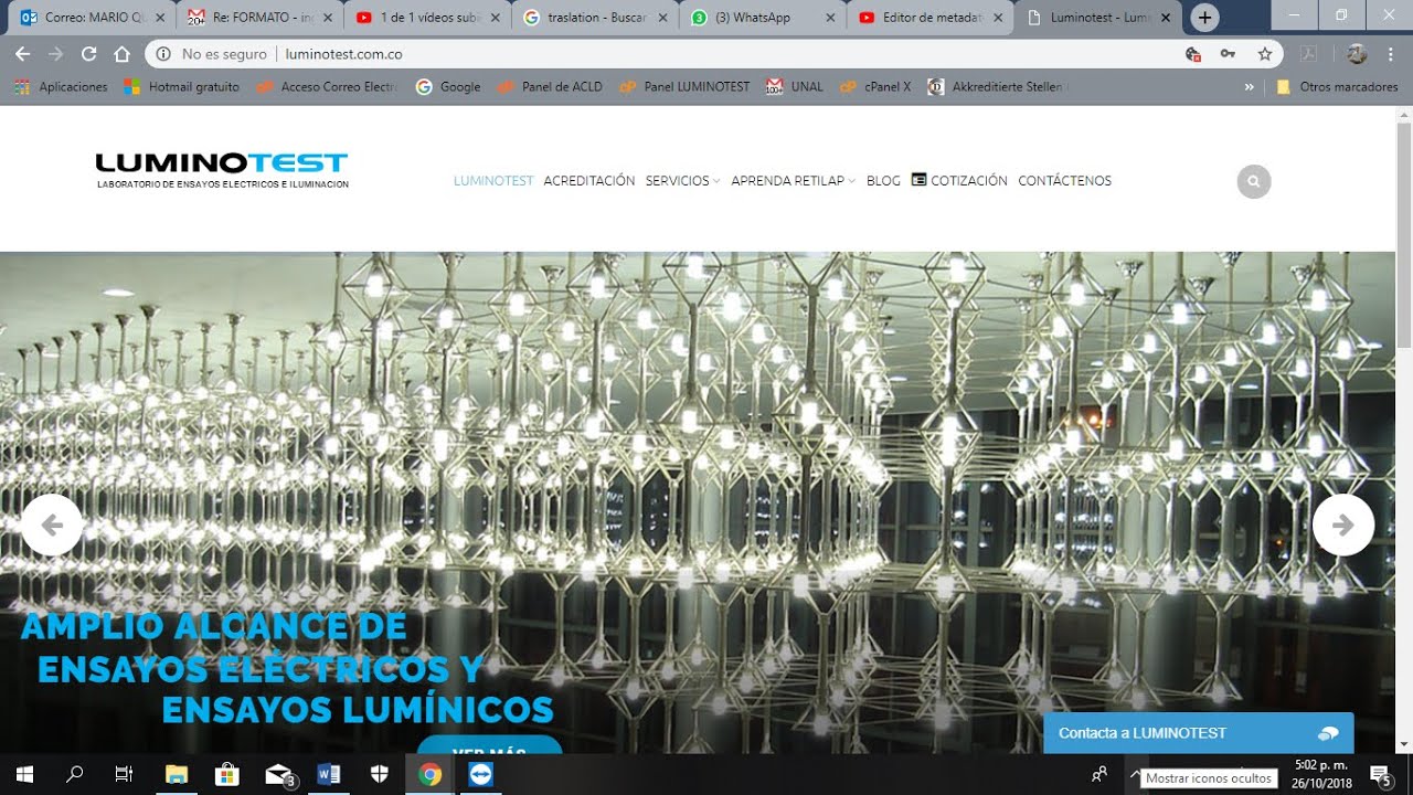 Ensayos eléctricos y de Iluminación. Pruebas de productos Philips.